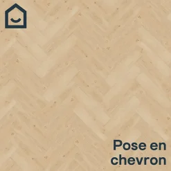 GoodHome Dalle Et Lame Pvc<Lame PVC clipsable Mambo chevron décor chêne naturel (vendue au carton)