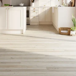 GoodHome Dalle Et Lame Pvc<Lame PVC clipsable Mambo 124x19 cm décor bois blanc rustique (vendue au carton)