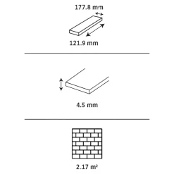 GoodHome Dalle Et Lame Pvc<Lame PVC clipsable Mambo 124x19 cm décor bois blanc rustique (vendue au carton)