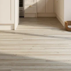 GoodHome Dalle Et Lame Pvc<Lame PVC clipsable Mambo 124x19 cm décor bois blanc rustique (vendue au carton)