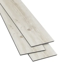 GoodHome Dalle Et Lame Pvc<Lame PVC clipsable Mambo 124x19 cm décor bois blanc rustique (vendue au carton)