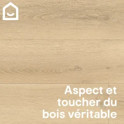 GoodHome Lame PVC clipsable Mambo plus 18x122 cm décor bois naturel avec sous-couche intégrée (vendue au carton)- Dalle Et Lame Pvc