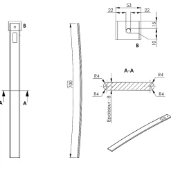 Planche De Bois<Latte de sommier hêtre 700 x 53 mm ép.8 mm