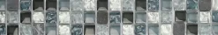 GoodHome Listel Carrelage<Listel 5 x 30 cm verre brillant gris