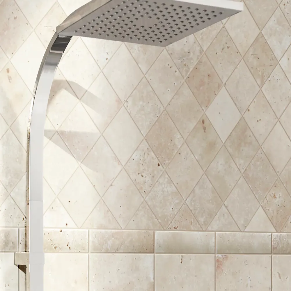 GoodHome Listel Carrelage|Travertin<Listel beige 2,5x20cm Travertino pierre naturelle