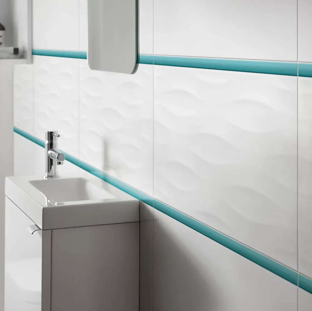 GoodHome Listel Carrelage<Listel bleu 2 x 60 cm Palmi