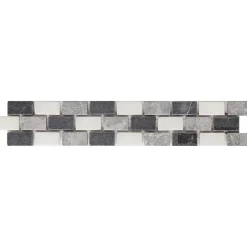 GoodHome Listel Carrelage<Listel gris 5 x 27 cm Akero