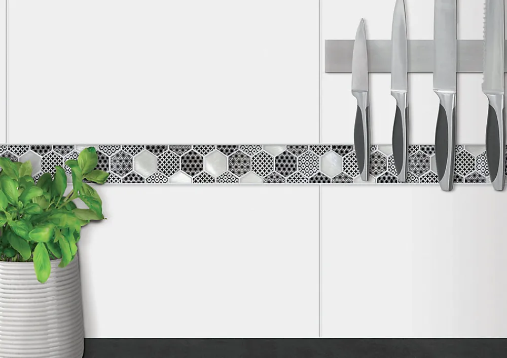 Casa Linéa Mosaïque Pour Salle De Bains<LISTEL HEXA MOTIF 1 PIÈCE 5,35 x 7,6 x 0,8 CM CASA LINEA