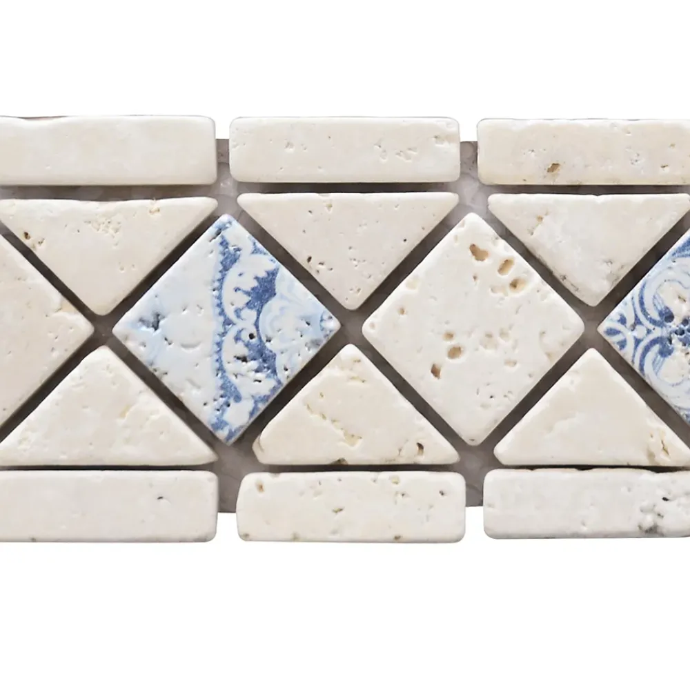 Casa Linéa LISTEL RENAISSANCE ROMA TRAVERTIN BLUE 1 PIÈCE 6 X 28,5 CM CASA LINEA- Travertin