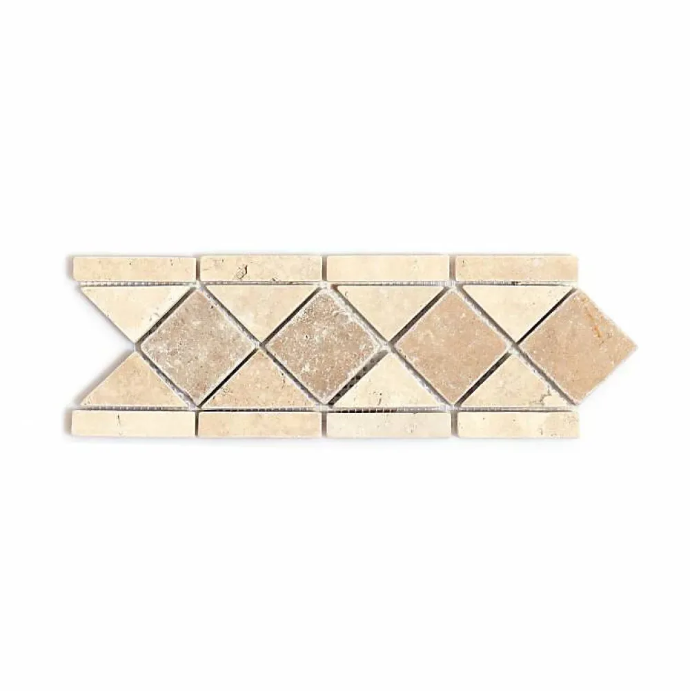 Decoon Mosaïque<Listel Travertin Mix Light/Noce 10x29x1 cm