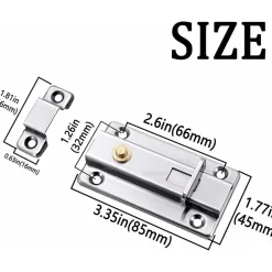 Deko Accesoire Pour Volet<Loquet de porte coulissante automatique à ressort flexible en acier inoxydable de 4 po avec bouton (paquet de 2, argent)