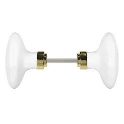 GoodHome Lot 2 boutons de porte ovale blanc l.4.2cm x h.6.5cm- Poignée De Porte