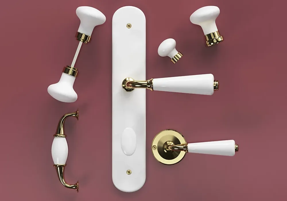 GoodHome Lot 2 boutons de porte ovale blanc l.4.2cm x h.6.5cm- Poignée De Porte