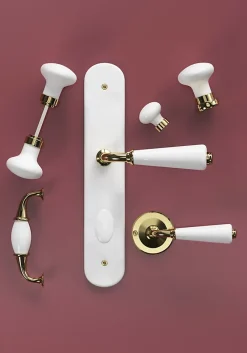 GoodHome Lot 2 boutons de porte ovale blanc l.4.2cm x h.6.5cm- Poignée De Porte