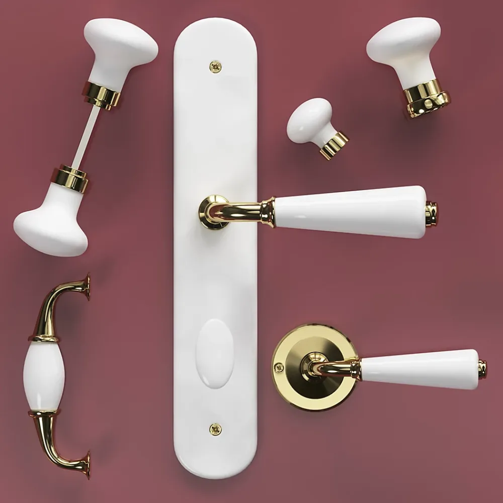 GoodHome Lot 2 boutons de porte ovale blanc l.4.2cm x h.6.5cm- Poignée De Porte