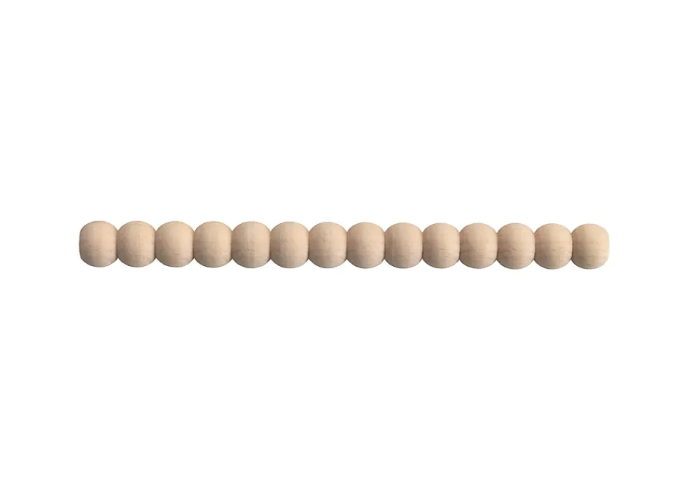 Decoparisienne Lot 5 Moulures Décoratives Perle Brut- 100 x 2 cm - Bois de hêtre massif - Style Parisien - A peindre- Moulure
