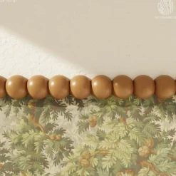 Decoparisienne Lot 5 Moulures Décoratives Perle Brut - 100 x 4 cm - Bois de hêtre massif - Style Parisien - A peindre- Moulure