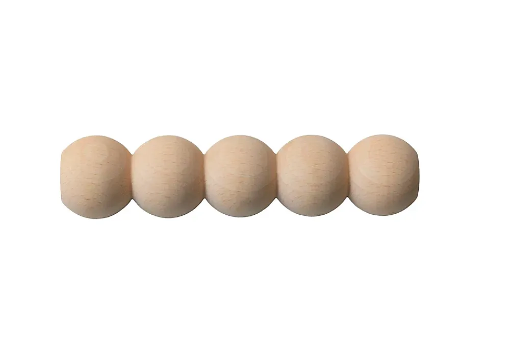 Decoparisienne Lot 5 Moulures Décoratives Perle Brut - 100 x 4 cm - Bois de hêtre massif - Style Parisien - A peindre- Moulure