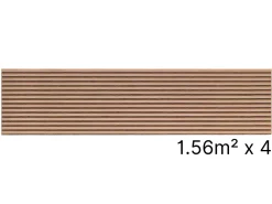 Quiet Wall Lot 4 Panneaux Muraux Acoustiques en Bois - 240x60cm - Cerisier Naturel - A Lattes - Panneau Tasseau de Bois Naturel- Panneau Tasseau Bois