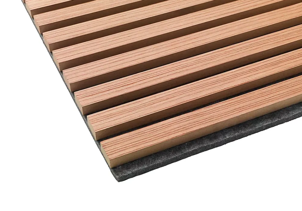 Quiet Wall Lot 4 Panneaux Muraux Acoustiques en Bois - 240x60cm - Cerisier Naturel - A Lattes - Panneau Tasseau de Bois Naturel- Panneau Tasseau Bois