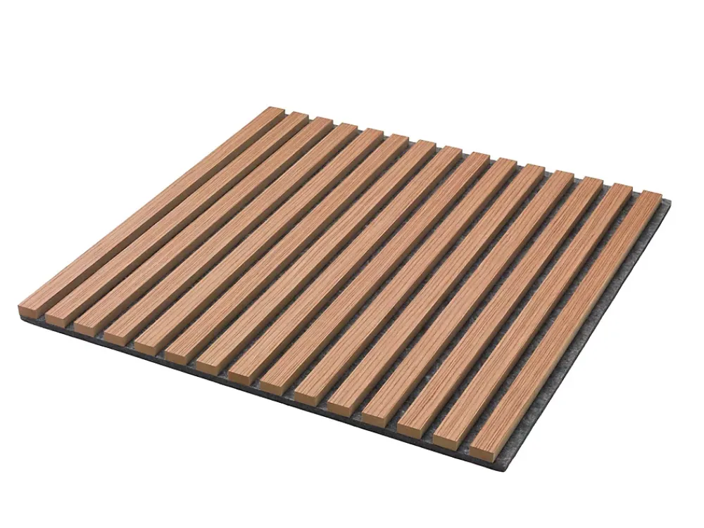 Quiet Wall Lot 4 Panneaux Muraux Acoustique en Bois - 60x60cm- Cerisier Naturel - A Lattes - Panneau Tasseau de Bois Naturel- Lambris Mural