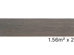 Quiet Wall Lot 2 Panneaux Muraux Acoustiques en Bois - 240x60cm - 3.12m² - Chêne Foncé - A Lattes - Panneau Tasseau de Bois Naturel- Panneau Tasseau Bois