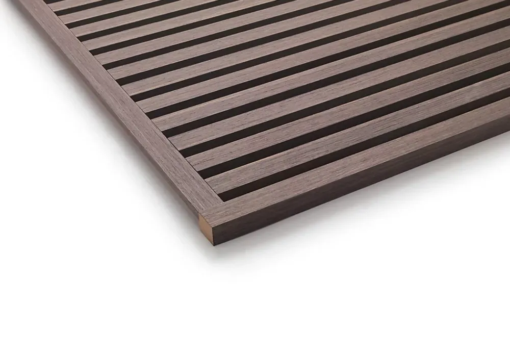 Quiet Wall Lot 2 Panneaux Muraux Acoustiques en Bois - 240x60cm - 3.12m² - Chêne Foncé - A Lattes - Panneau Tasseau de Bois Naturel- Panneau Tasseau Bois