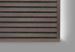 Quiet Wall Lot 2 Panneaux Muraux Acoustiques en Bois - 240x60cm - 3.12m² - Chêne Foncé - A Lattes - Panneau Tasseau de Bois Naturel- Panneau Tasseau Bois