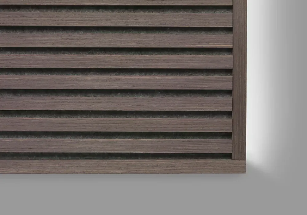 Quiet Wall Lot 2 Panneaux Muraux Acoustiques en Bois - 240x60cm - 3.12m² - Chêne Foncé - A Lattes - Panneau Tasseau de Bois Naturel- Panneau Tasseau Bois