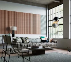 Quiet Wall Lot 2 Panneaux Muraux Acoustiques en Bois - 60x60cm - Frêne gris - A Lattes - Panneau Tasseau de Bois Naturel- Lambris Mural