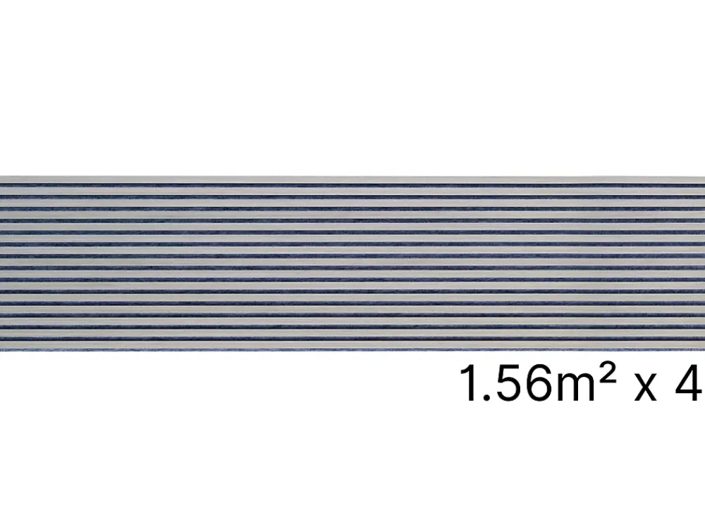 Quiet Wall Lot 4 Panneaux Muraux Acoustiques en Bois - 240x60cm Frêne gris - A Lattes - Panneau Tasseau de Bois Naturel- Panneau Tasseau Bois