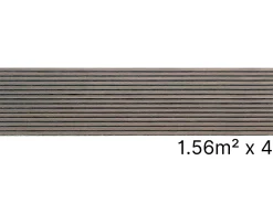 Quiet Wall Panneau Tasseau Bois<Lot 4 Panneaux Muraux Acoustiquec en Bois - 240x60cm - Chêne Foncé - A Lattes - Panneau Tasseau de Bois Naturel