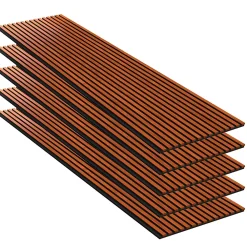 Mpdiscount Panneau Tasseau Bois<Lot 5 pièces Panneau Acoustique - Bronze - Feutrine Noir - 240x60cm