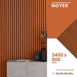 Mpdiscount Panneau Tasseau Bois<Lot 5 pièces Panneau Acoustique - Bronze - Feutrine Noir - 240x60cm