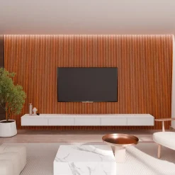 Mpdiscount Panneau Tasseau Bois<Lot 5 pièces Panneau Acoustique - Bronze - Feutrine Noir - 240x60cm