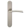 Poignée De Porte<Lot 3 poignées sur plaque GoodHome Hirel effet nickel satin gris L.128mm x l.40mm entraxe 195mm