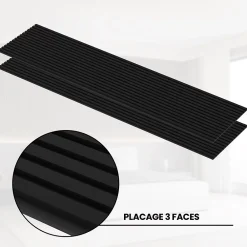 Mpdiscount Lot de 2 - 240 x 60 cm - Panneau Tasseaux - Noir Mat - Feutrine Noir- Panneau Tasseau Bois