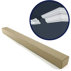 Decoon Lot de 10 (20 ml) Corniches de Plafond décoratives - Structuré - 200x8x8 cm- Moulure Et Rosace De Plafond