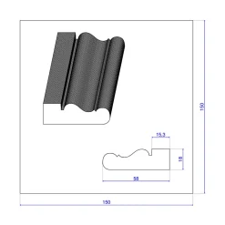 Wood&Sens Lot de 10 Chambranles LXVI Prépeint Blanc MDF, L.2,44 m x l.5,8 cm x Ep.18 mm- Moulure