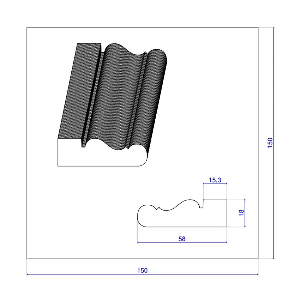 Wood&Sens Lot de 10 Chambranles LXVI Prépeint Blanc MDF, L.2,44 m x l.5,8 cm x Ep.18 mm- Moulure