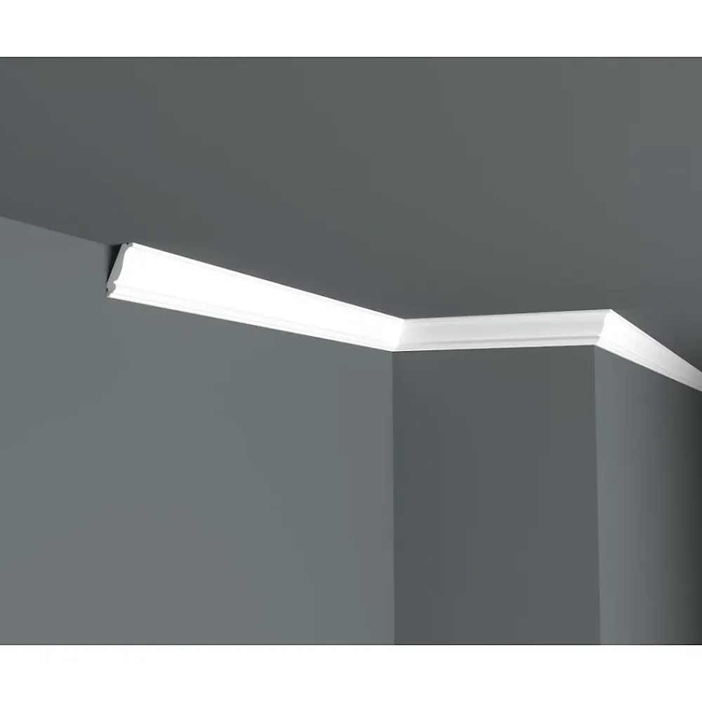Wood&Sens Lot de 12 Corniches Classiques Polymère Moulure Plafond, L.240 cm x P.12 cm, Ep.50 mm- Moulure