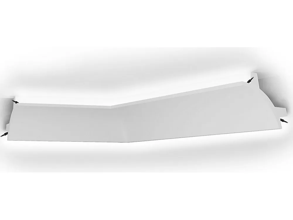Vente-unique Lot de 3 corniches plafond en polystyrène L290 x l4.7 x H10 cm blanc - IONITA- Moulure Et Rosace De Plafond