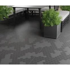 Intec Lot de 10 Dalles de sol Clipsables Grises 116x76x3 cm Rectangulaire Polypropylène Revêtement de Sol 7.69m2- Dalle Pvc Garage