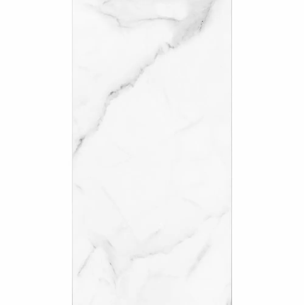 Decoon Lot de 4 Dalles Murales Douche SPC/PVC Décor Marbre Blanc brillant - 59,2x118,4cm - 2,8M²- Panneau Mural De Salle De Bains