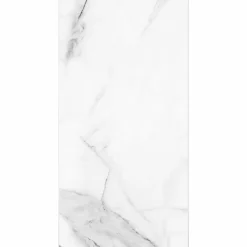 Decoon Lot de 4 Dalles Murales Douche SPC/PVC Décor Marbre Blanc brillant - 59,2x118,4cm - 2,8M²- Panneau Mural De Salle De Bains