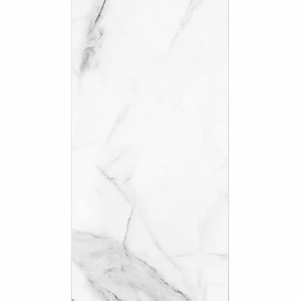 Decoon Lot de 4 Dalles Murales Douche SPC/PVC Décor Marbre Blanc brillant - 59,2x118,4cm - 2,8M²- Panneau Mural De Salle De Bains