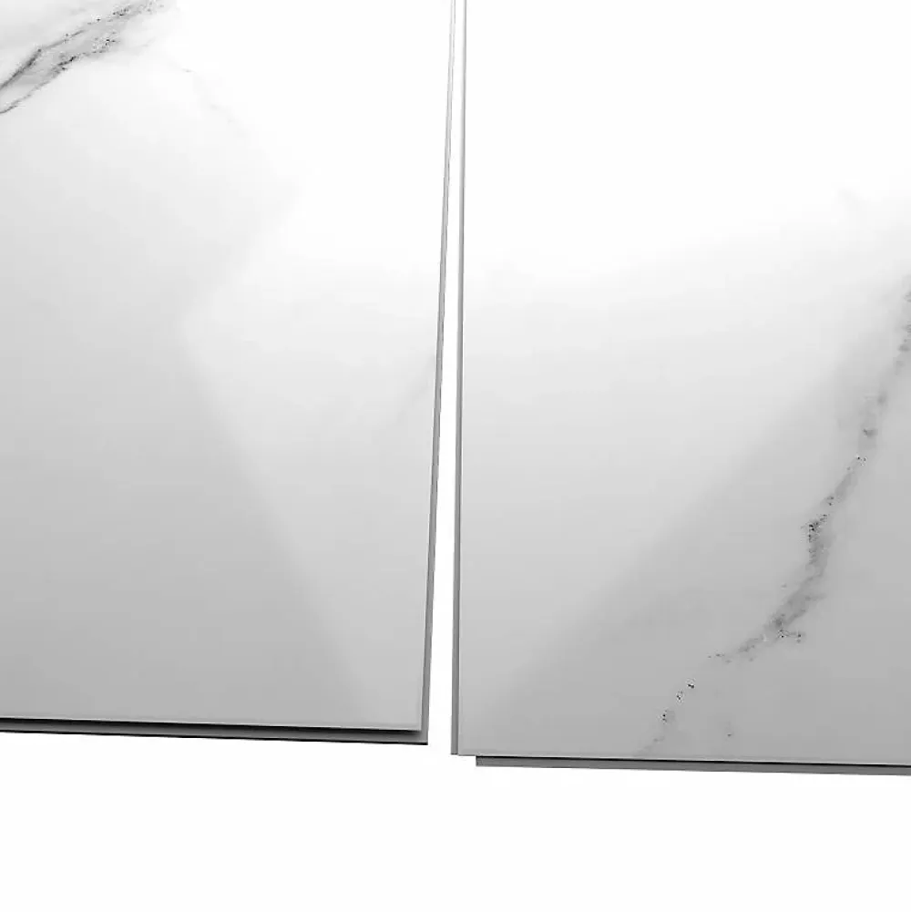 Decoon Lot de 4 Dalles Murales Douche SPC/PVC Décor Marbre Blanc brillant - 59,2x118,4cm - 2,8M²- Panneau Mural De Salle De Bains