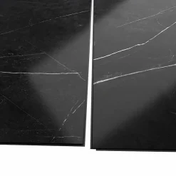 Decoon Lot de 8 Dalles Murales Douche SPC/PVC Décor Marbre Noir satiné - 38,9x77,8cm - 2,42M²- Panneau Mural De Salle De Bains