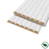 Forestea Panneau Tasseau Bois<Lot de 2 demi panneaux mural décoratif lamelles MDF blanc (à peindre) 1250 x 287 x 20 mm 0,72 M2