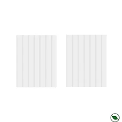 Forestea Panneau Tasseau Bois<Lot de 2 demi panneaux mural décoratif lamelles MDF blanc (à peindre) 1250 x 287 x 20 mm 0,72 M2